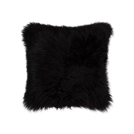 DECOR 18 x 18 in. Curly Single Sheepskin Area RugBlack 328287